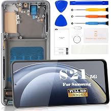 TFT For Samsung Galaxy S21 5G LCD Screen Replacement For Samsung Galaxy S21 4G SM-G991B SM-G991U SM-G991N Display Touch Digitizer Assembly SM-G9910 Repair Parts Kits With FrameBlack, No Fingerprint