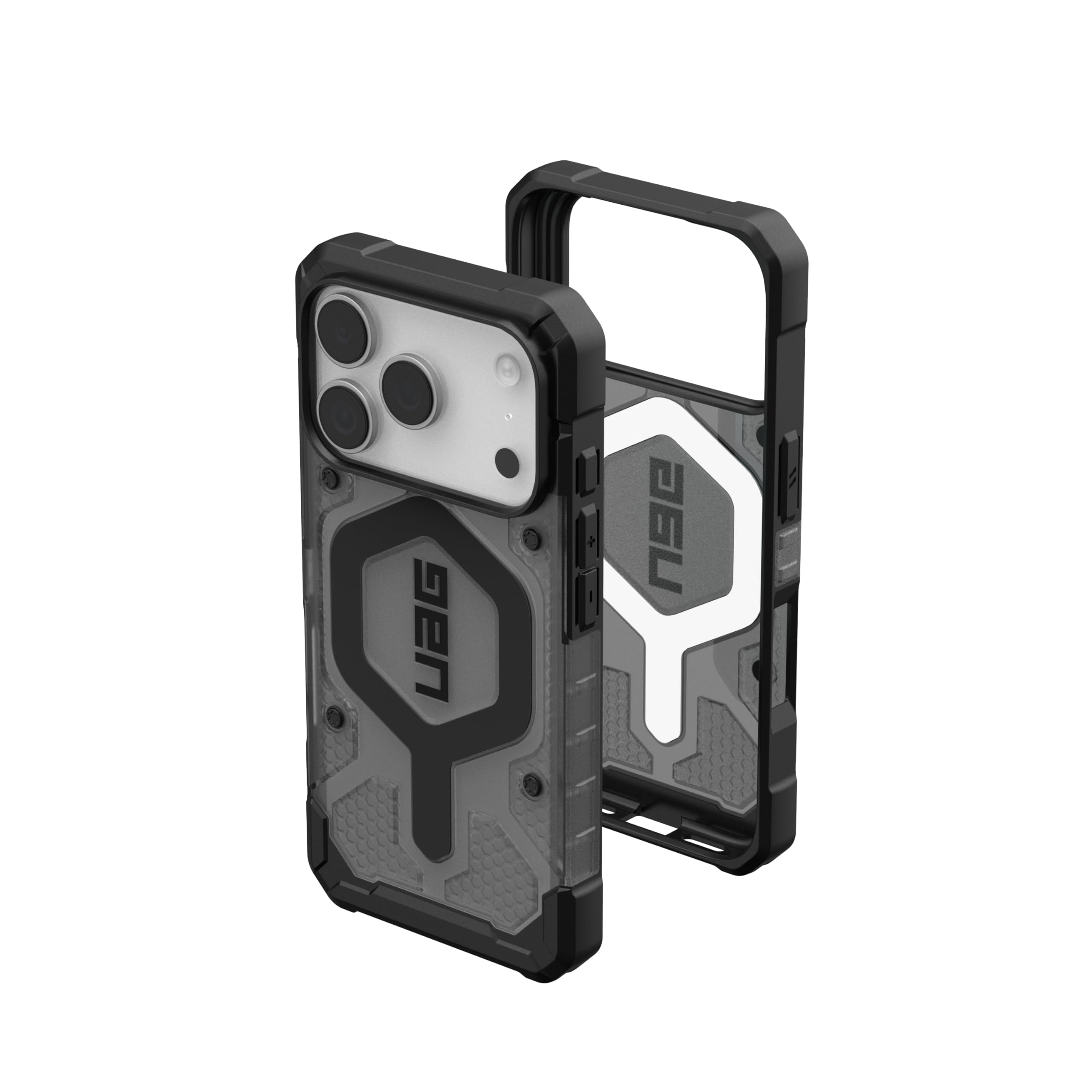 URBAN ARMOR GEAR UAG Designed for iPhone 17 Pro Case Pathfinder Clear - Compatible with MagSafe Military Grade Protective Cover, Ash/Black