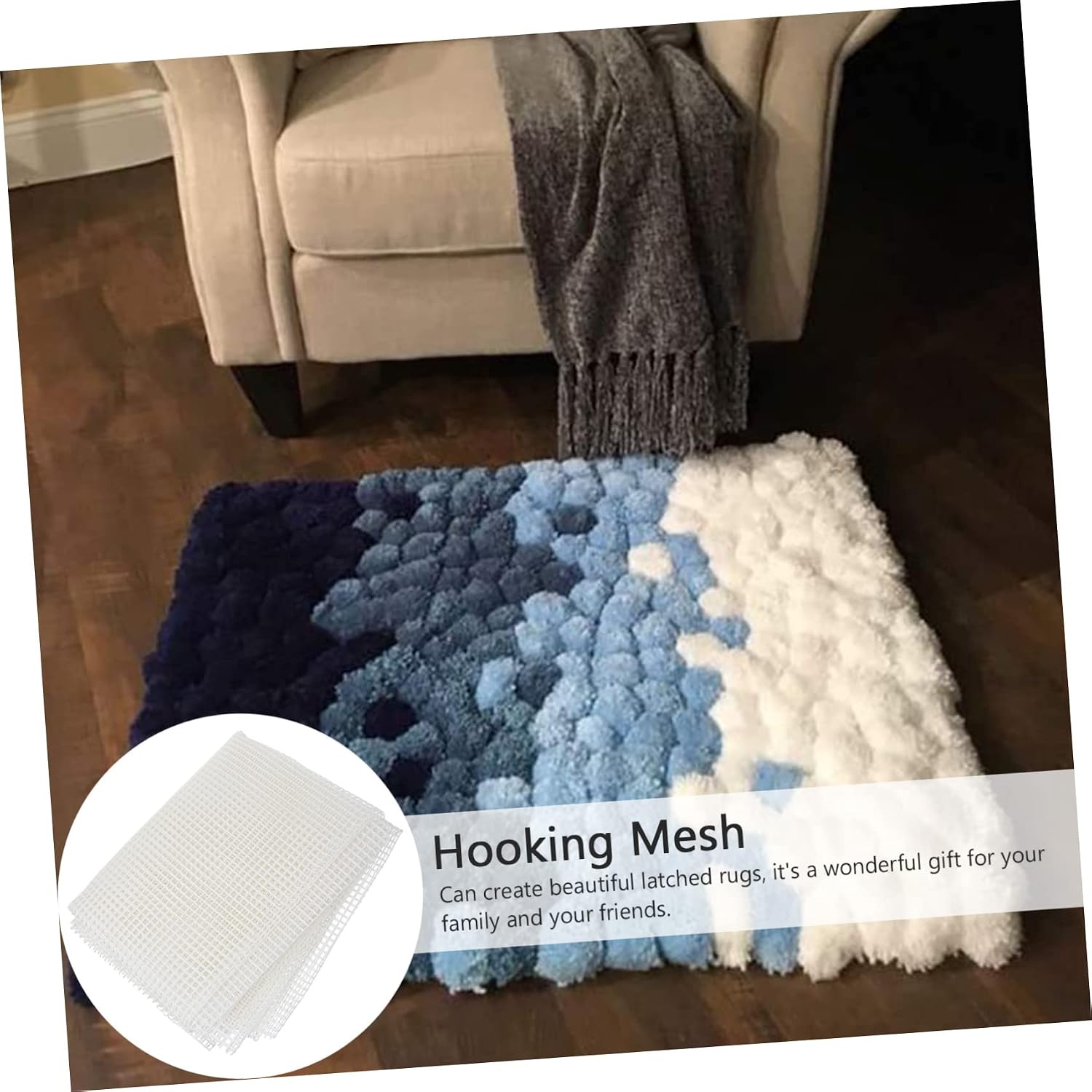 Generic DIY Rug Hooking Mesh Canvas 150x100cm for Crafting Hooking Mesh Carpet