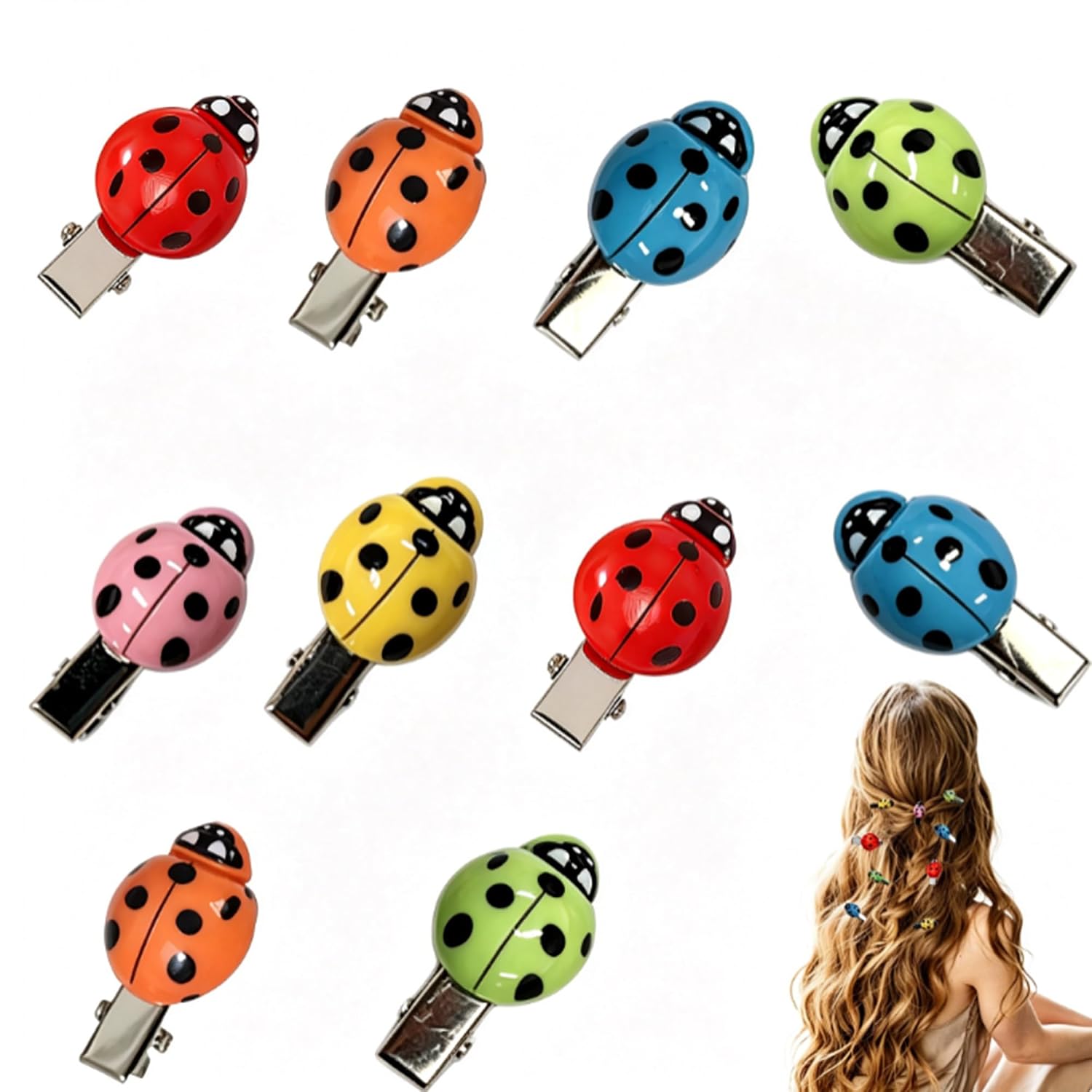 Mini Ladybug Hair Clips Small Lady Bug Accessories for Girls Y2k Punk Decor
