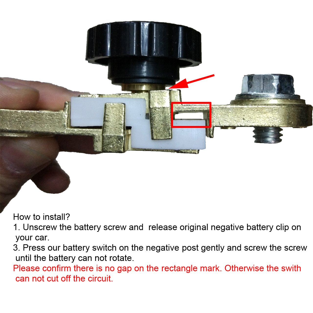 ACBungji Battery Disconnect Switch Car Negative Terminal 6V 12V 24V Cut Off Knife for Marine Boat Rv Vehicle (6V / 12V Side Post)
