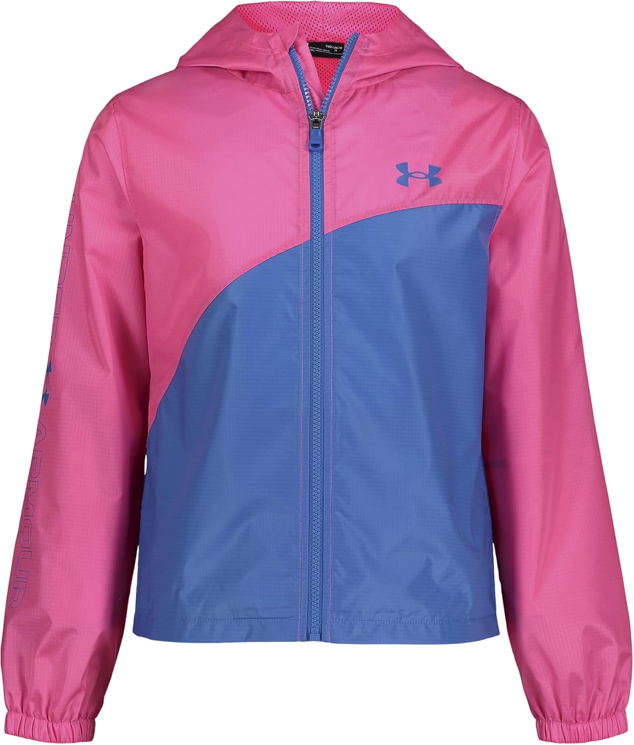 Under Armour Girls' Windbreaker, Zip-up Jacket, Water Repellent and Windproof
