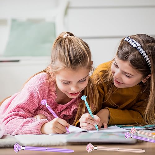 Miniatura 3 de 48 bolígrafos de diamantes grandes con diamantes brillantes, bonitos bolígrafos de cristal, bolígrafo de tinta azul para suministros de oficina