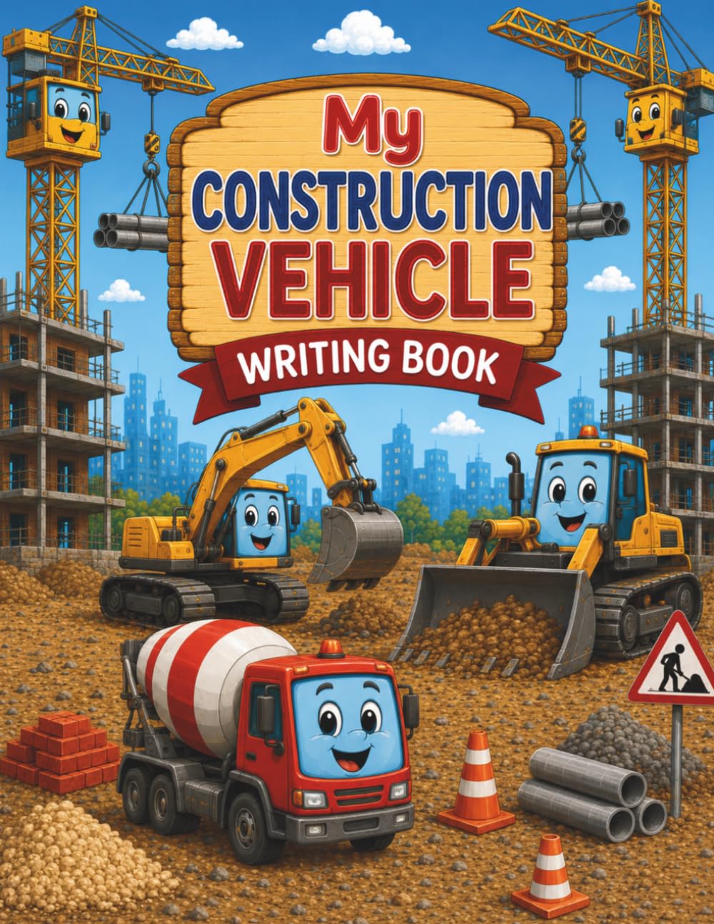 My Construction Vehicle Writing Book: A Fun Colouring, Tracing and Handwriting Workbook for Young and Early Learners (Colouring & Writing Books ... Mum for Growing Confidence Through Learning)