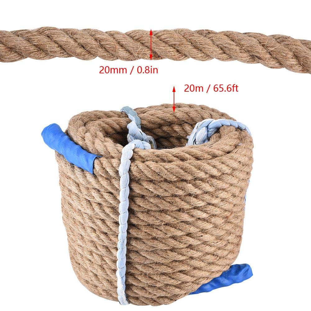 20M Corde de Jute Corde d'escalade Naturelle en Jute pour compétitions de tir à la Corde pour Mariage Scrapbooking Jardinage