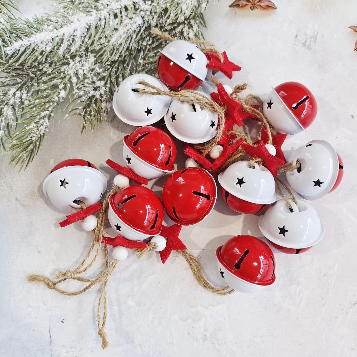 4cm Christmas Bells Decoration Bulk 12pcs Seasonal Holiday Festive Thanksgiving New Year Party Props Tree Ornament for Door for are Ringing for Decoration Ornaments