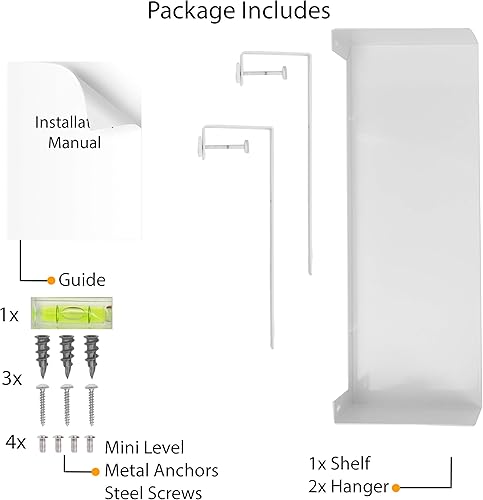 Miniatura 6 de Wallniture Bali - Organizador de cubículos, estantería de metal con ganchos para cubículos, color blanco