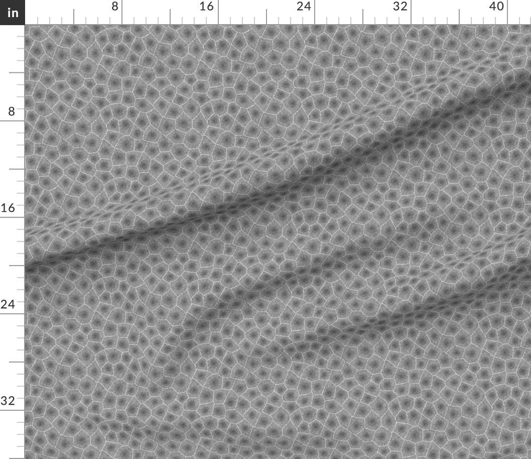 Spoonflower Fabric - Petoskey Stone Dark Greyscale Grey Archaeology Printed on Petal Signature Cotton Fabric by The Yard - Sewing Quilting Apparel Crafts Decor