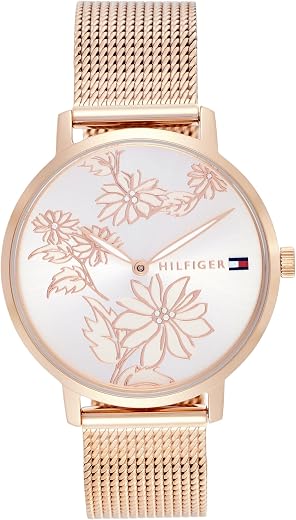 Tommy Hilfiger Quartz Analog Rose Gold Dial Stainless Steel Strap Watch for Women-NETH1781922