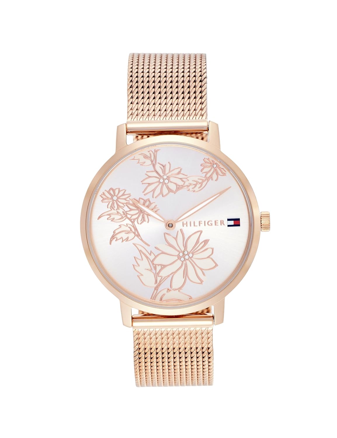 Tommy Hilfiger Quartz Analog Rose Gold Dial Stainless Steel Strap Watch for Women-NETH1781922
