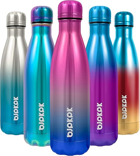 Miniatura 107 de BJPKPK Botellas de agua aisladas de 17 onzas, botellas de agua deportivas de acero inoxidable que mantienen el frío y el calor para viajes, aptas