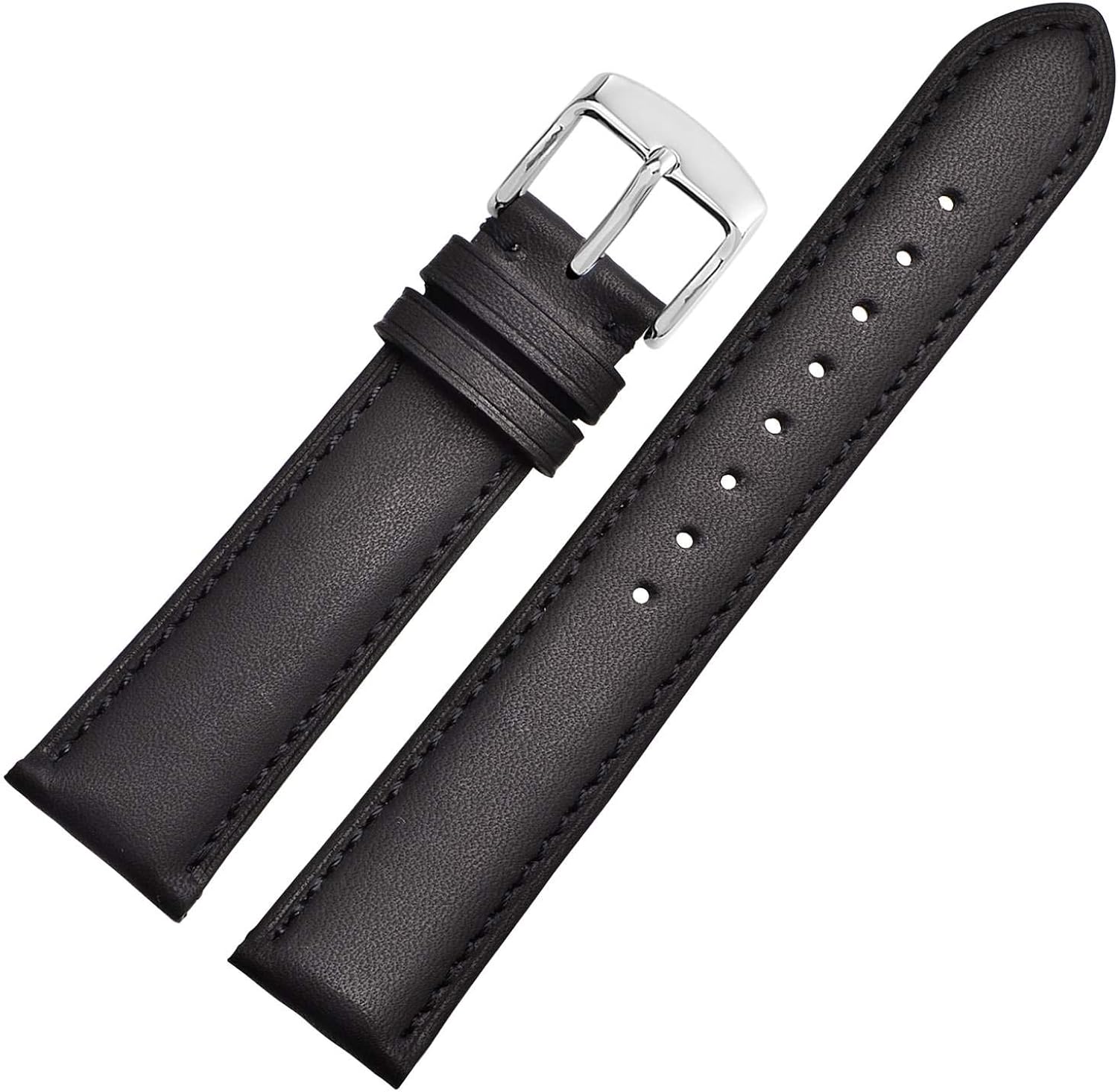 Miniatura 8 de WOCCI Vintage Leather Watch Bands with Stainless Silver Buckle Replacement Strap 14mm 16mm 18mm 19mm 20mm 21mm 22mm 23mm 24mm