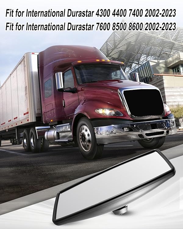 Upper Door Mirror Compatible with International Durastar Workstar Prostar Lonestar 2002–2023, Truck Main Rear View Mirror, Universal Left & Right, Wide Angle by Qnbes - Image 5