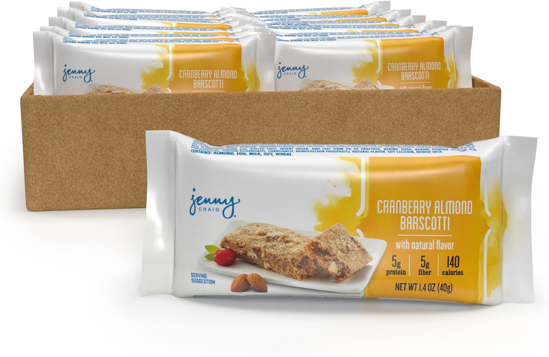 Jenny Craig Cranberry Almond Barscotti, 14-Count | Grab-and-Go Breakfasts