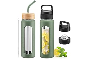 Kodrine 12oz Glass Glass Bottle with Straw and Lid