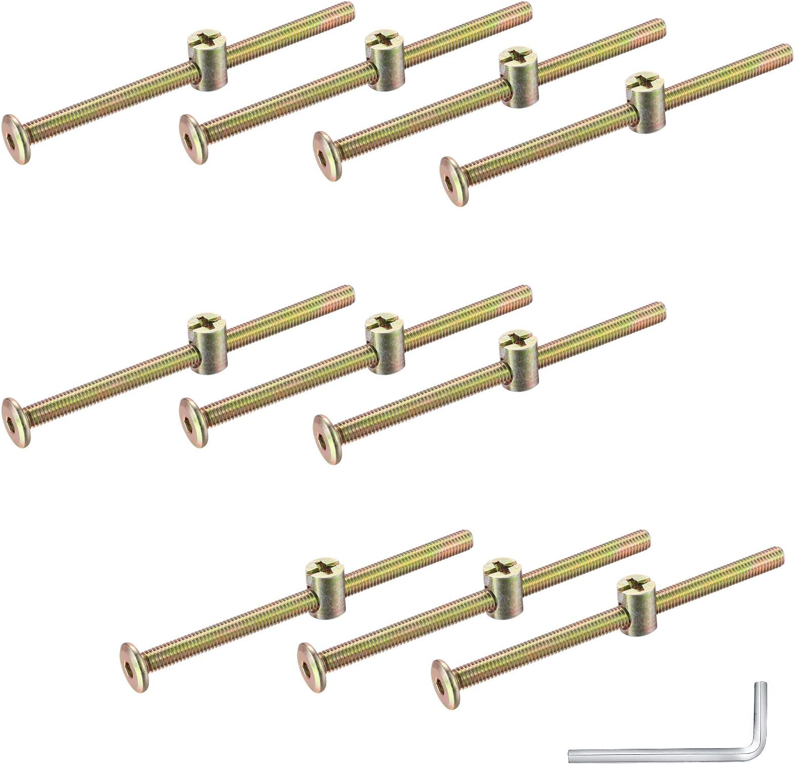 Lot De 20 Vis à Bois Laiton M4x10mm – Tête Cylindrique Cruciforme – Uxcell