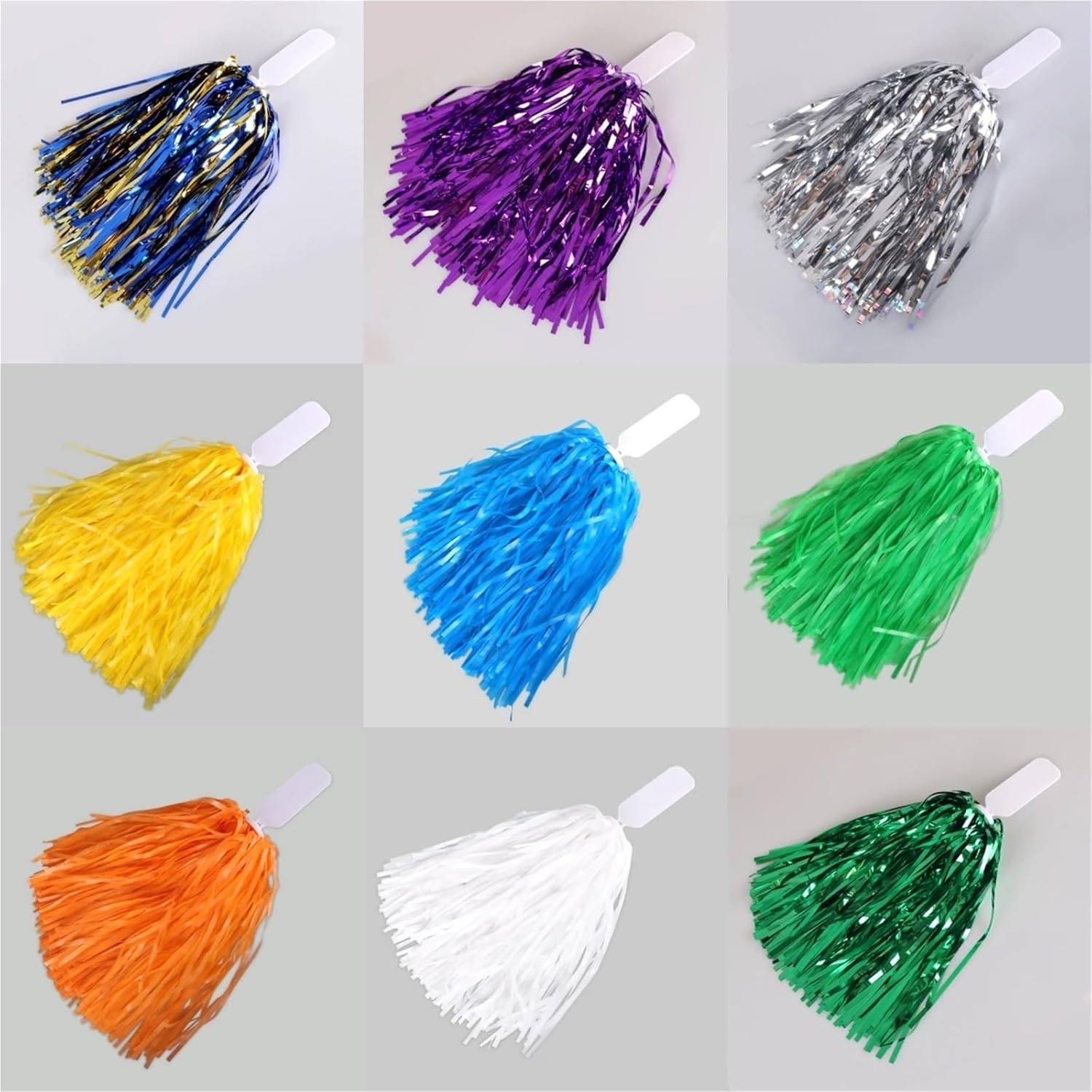 Dance Cheerleading Pompoms, Cheerleading Pom Poms with Handle Multicolor 6 Pcs