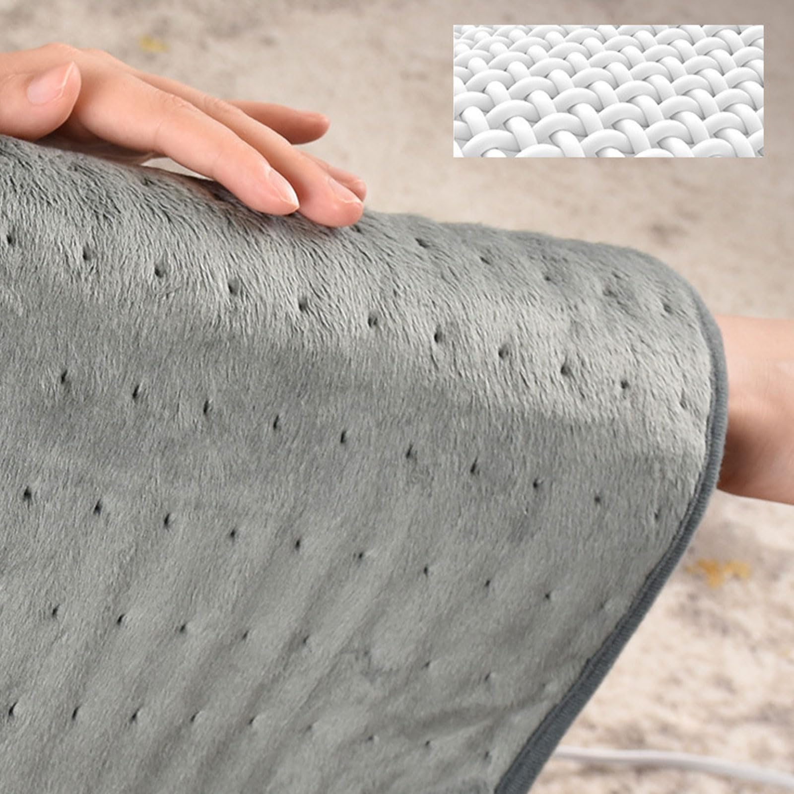 Almohadilla Eléctrica Calentador De Invierno Hombro Cuello Espalda Espina Dorsal Pierna Alivio del Dolor Fisioterapia Temporizada para El Hogar Sofá,Gris,30 * 60CM
