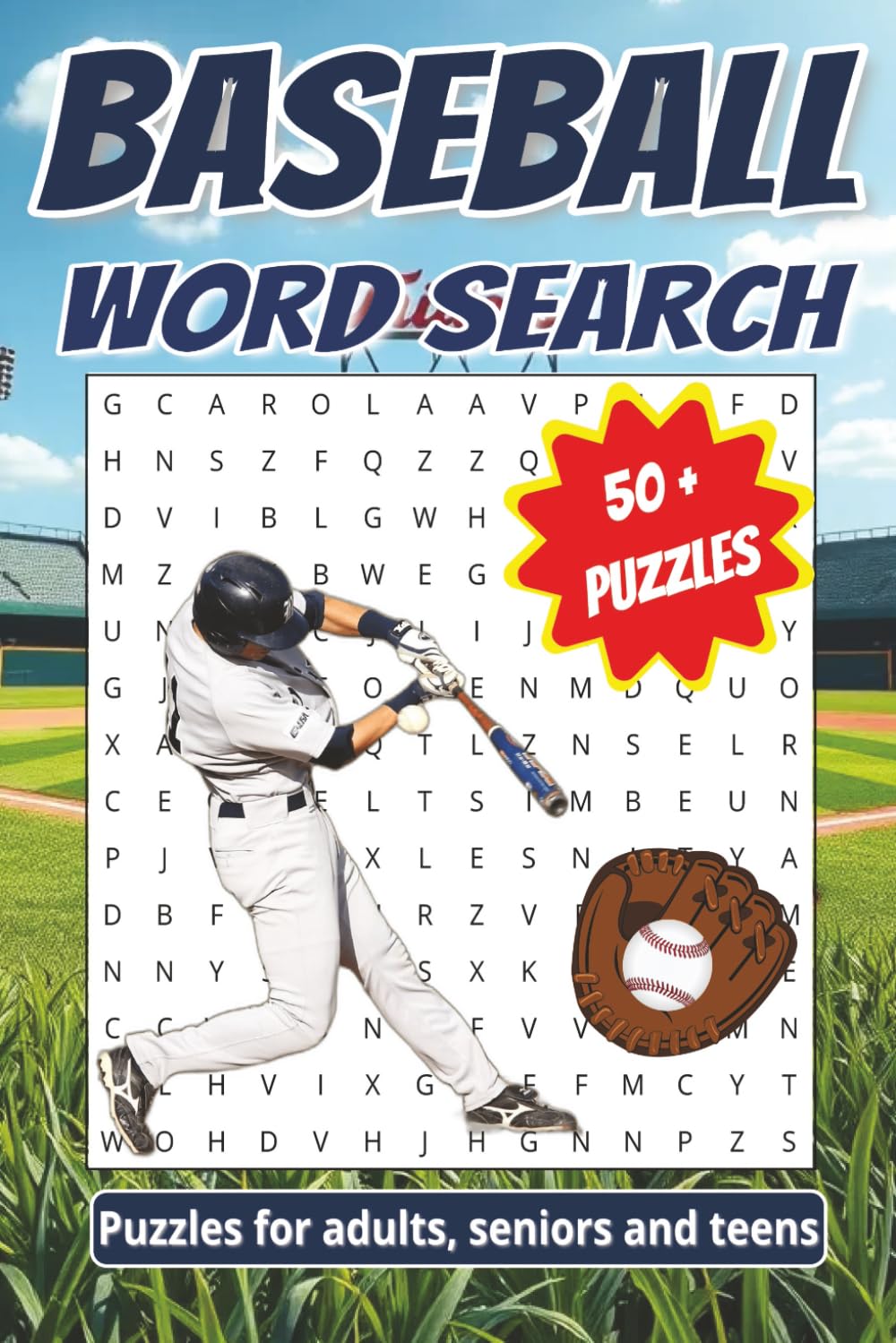 Baseball Word Search: 55+ Baseball Word Search Puzzles for Adults & Teens | Fun and Challenging Sports Brain Games with Players, Positions, Stadiums ... Moments | 6x9 Puzzle Book with Answer Key
