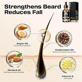 Waking Forest Cedar Beard Oil for Men - Biotin Mustache Oil with Vitamin E, Rosemary & Castor - Beard Care Softener, Strengthens, and Moisturizes - Beard Conditioner (2 oz)