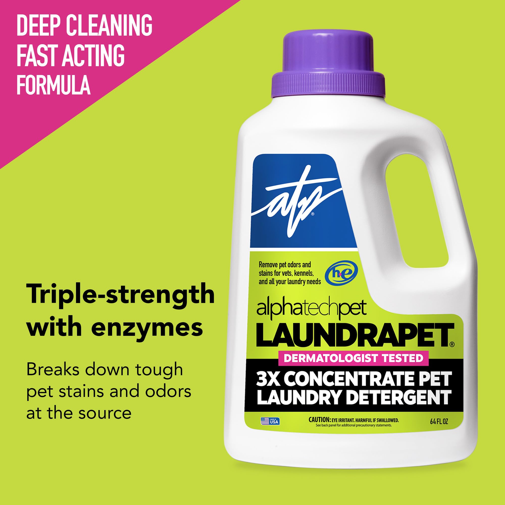 LaundraPet Detergente de lavandería Premium | Elimina olores y manchas animales | Ideal para el hogar, clínica o perrera | Detergente económico para mascotas | 64 oz