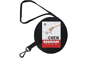 Chew Resistant Dog Training Leash, Indestructible Dog Leash with Safe Handle and Anti-Choking Hook