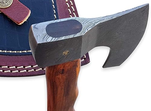 Miniatura 8 de Cuchillo de caza del hacha del hacha de acero de Damasco Tomahawk que acampa al aire libre/garantía del tiempo de vida en defecto del fabricante.