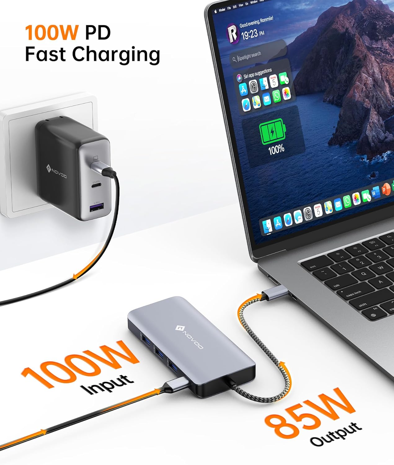 Image showing 100W PD fast charging setup