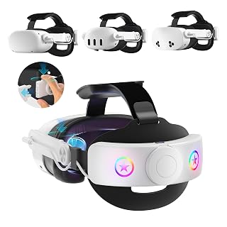 VR Head Set Strap with 10000mAh Battery for Meta Quest 3/3S - Patented One-Click Release, Adjustable Detachable Design Compatible with Quest 2 3/3S, Balanced and Comfortable VR Gaming - Amazon product rated Grade A