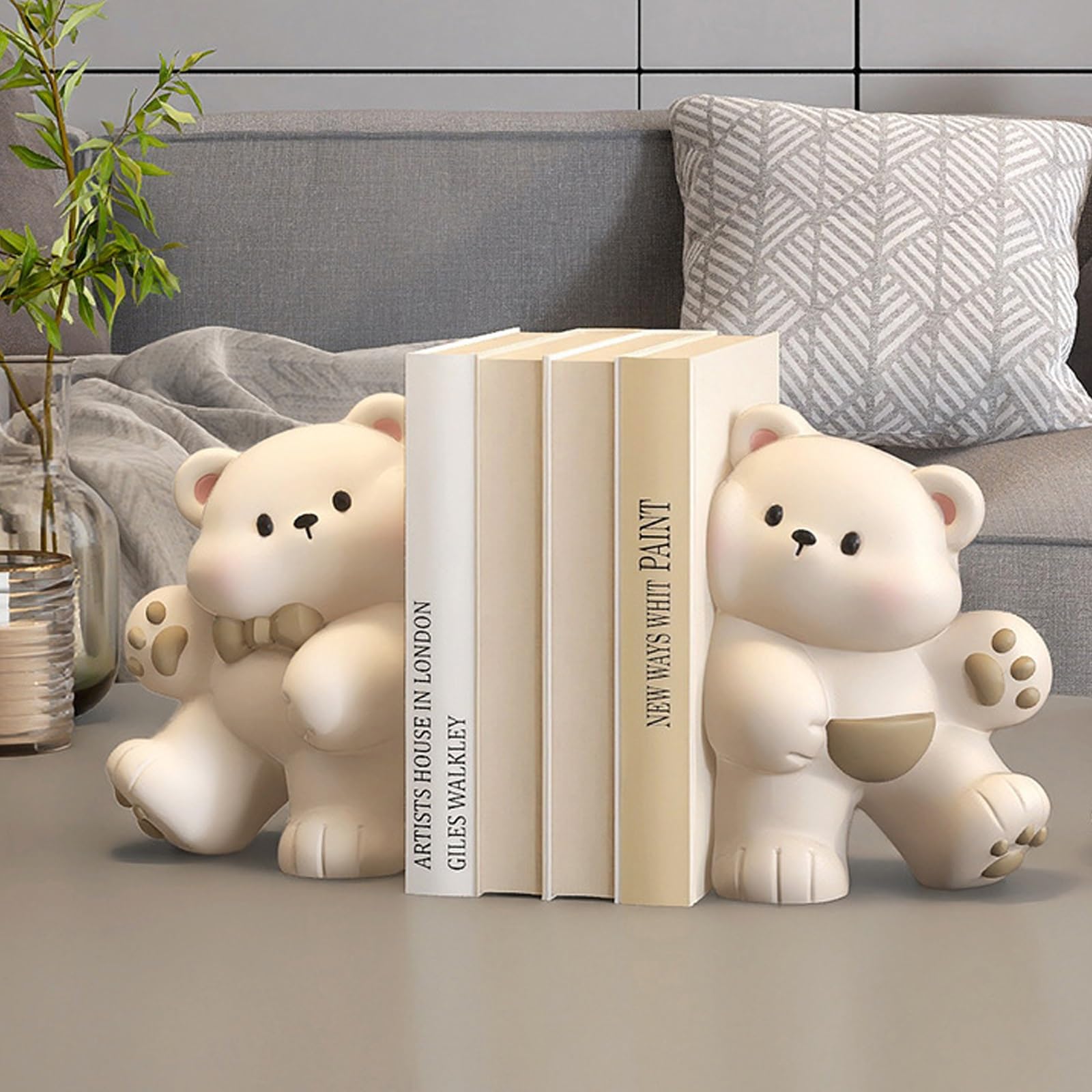 Amazon.co.jp: クリエイティブなクマの装飾ブックエンド2個、かわいい 
