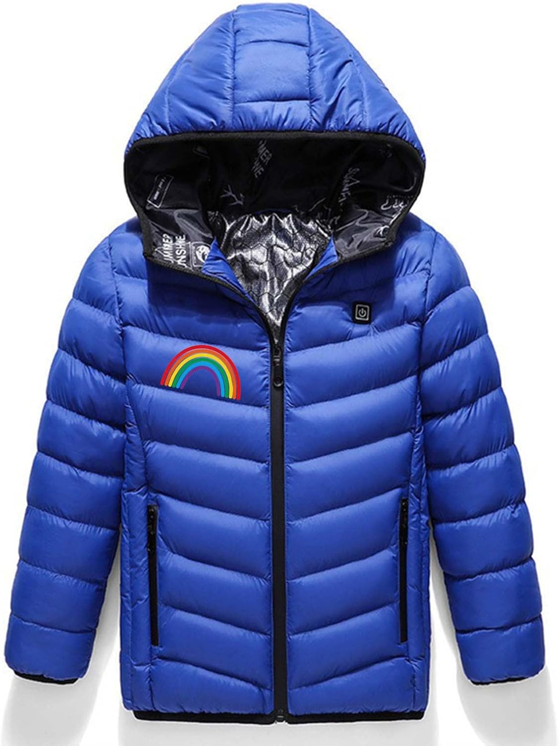 Veste Chauffante Enfant Garçons Et Filles USB à Capuche - 3 Températures Réglables - Manches Longues - Garçons Filles Gilet Chauffant Avec Zips Vêtement Lavable Doudoune Chasse Enfants Hiver