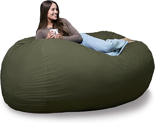 Miniatura 14 de Big Joe Fuf Silla Puf de Espuma de 5 Pies de Tamaño Extra Grande con Funda Extraíble para Niños, Adolescentes, Adultos, Onyx Lenox, Poliéster Tejido