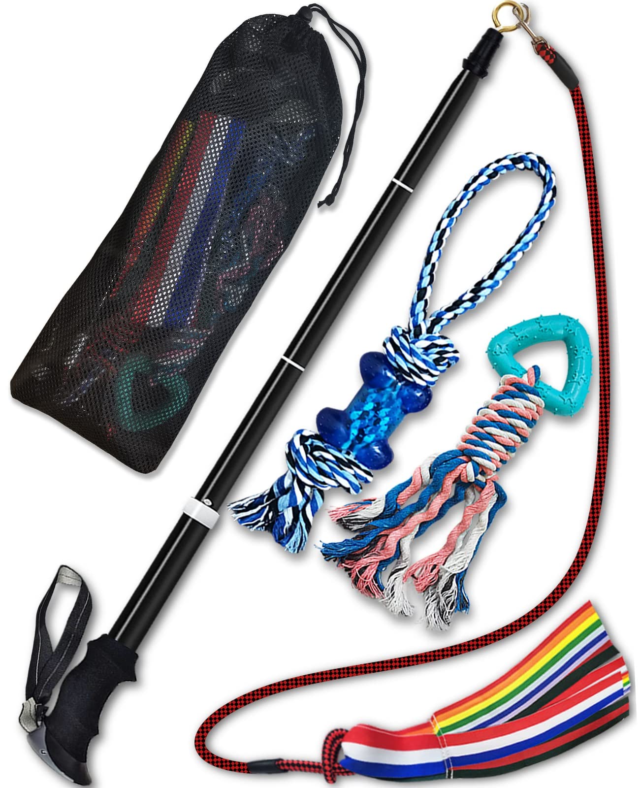 Flirt Pole For Dogs,Chasing Tails Flirt Pole For Dogs Large Breed Heavy Duty - Dog Flirt Pole Teaser, Dog Exercise Equipment, Spring Pole for Dogs, Interactive Toy Outdoor for Small Medium Large Dogs