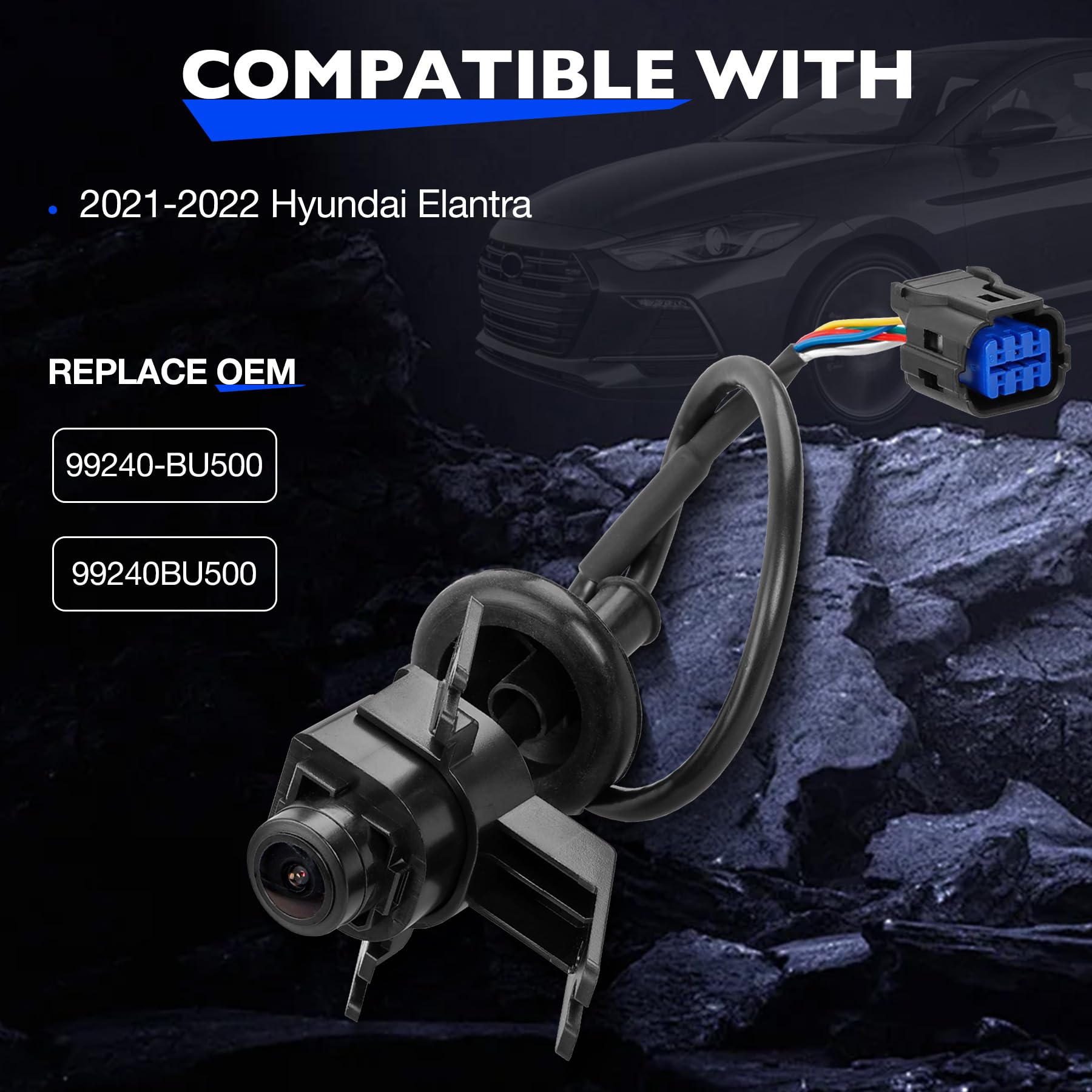 Backup Camera, Compatible with 2021 2022 Elantra Safety Reversing Parking Assist Reverse Cameras, Replace 99240-BU500 99240-AA100 Rear View Back Up Camera