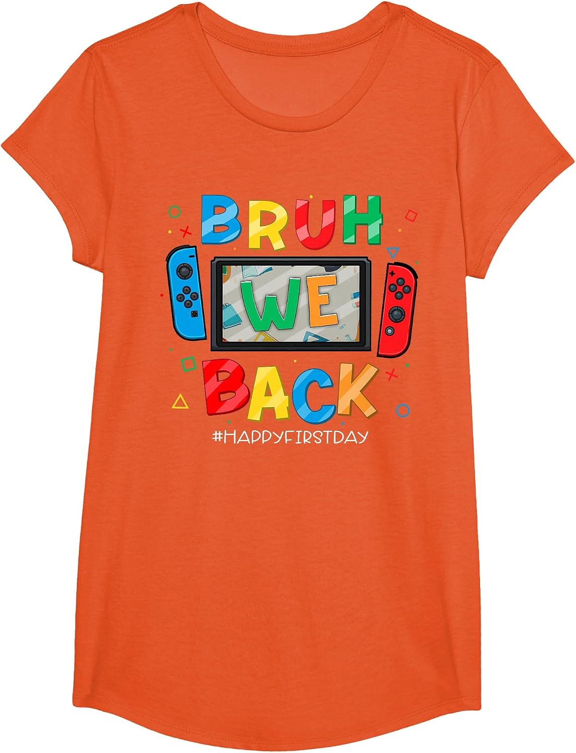 Bruh We Back Happy First Day of School Video Gamer Kids Boys T-Shirt image 3