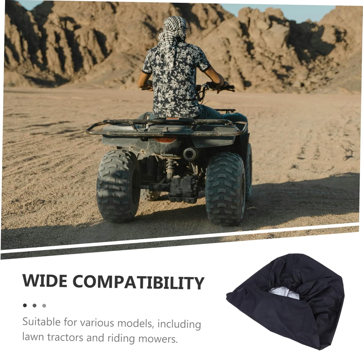 Outdoors Lawn Mower Cover with Elastic Cord Fit for Riding Tractors and Atvs Compact and Portable Protection for Garden Furniture and Patio Chairs