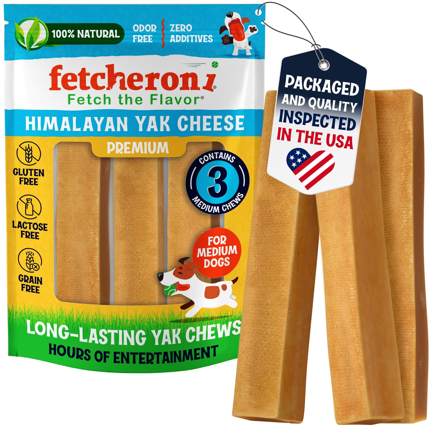 FETCHERONI Yak Cheese Himalayan Dog Chews – Long Lasting, Odorless, Natural Dog Bones - High Protein, No GMO Treat – Made with Real Himalayan Salt and
