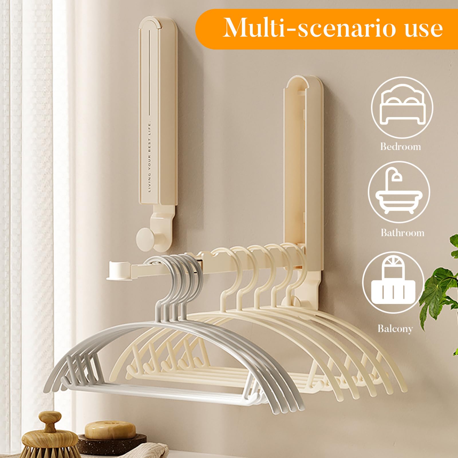 BYH Lot De 2 Séchoirs à Linge Pliables Légers, Sans Installation, économise De L'espace Au-dessus De La Porte, Support De Séchage Portable Pliable Pour La Maison, Les Voyages