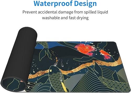 Miniatura 4 de Alfombrilla de mouse grande para escritorio, regalos divertidos, alfombrilla de mouse japonesa para juegos de peces koi, XL, alfombrilla de teclado