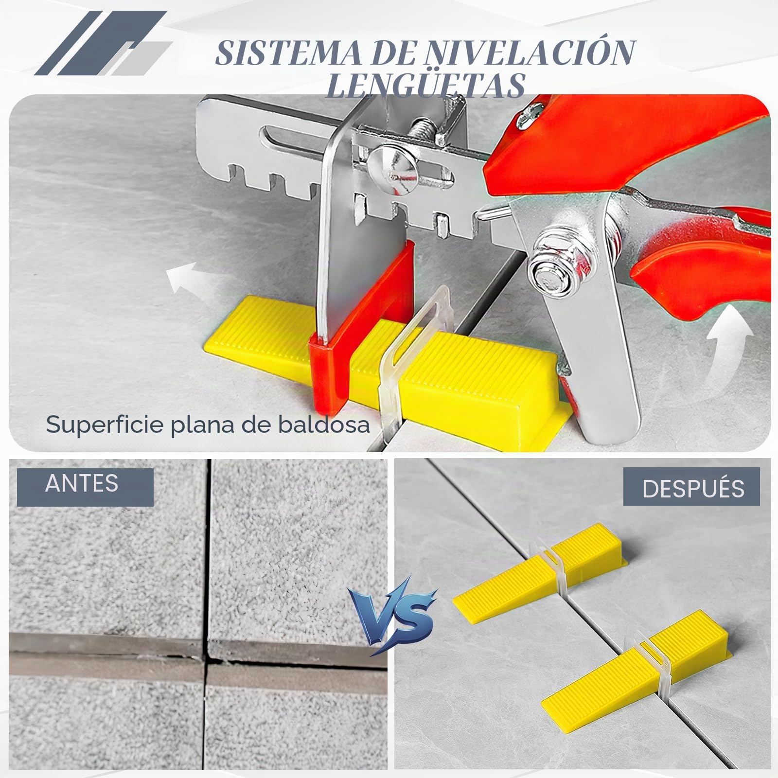 Sistema de nivelación de azulejos 1.5mm, 500 clips espaciadores de azulejos, Espaciadores de nivelación de azulejos de bricolaje para instalación de baldosas de cerámica