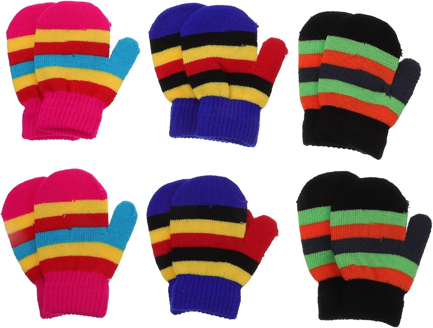 6 Pairs Boys and Girls Snow Gloves Soft Warm Winter Gloves for Toddlers Children Unisex Scratch Resistant Mittens
