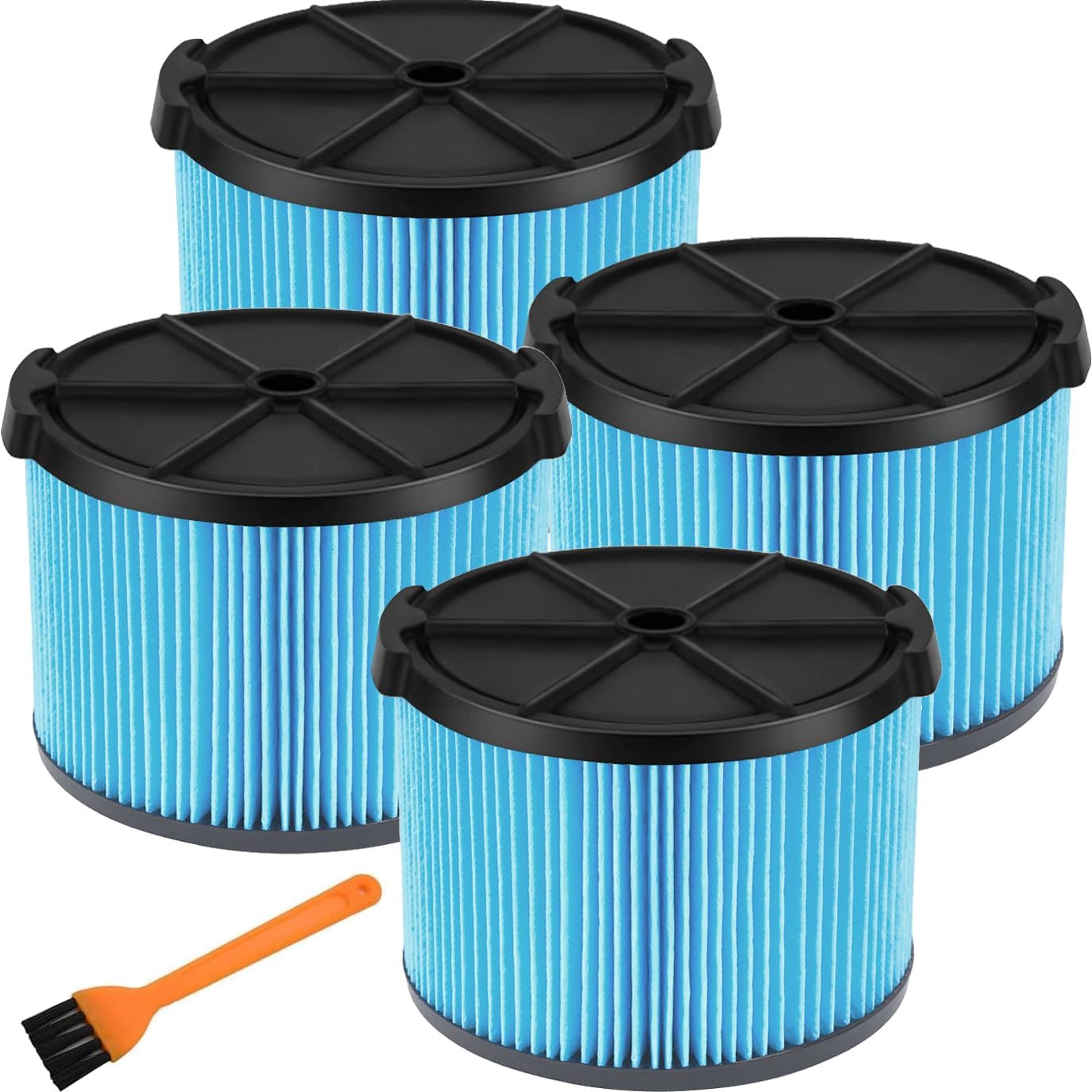 VF3500 Replacement Filter for Shop Vacuum 3-4.5 Gallon Wet Dry Vacuums, 3-Layer Filters for WD4050, WD3050, WD4080, WD4522, 4000RV, 4500RV 4pcs