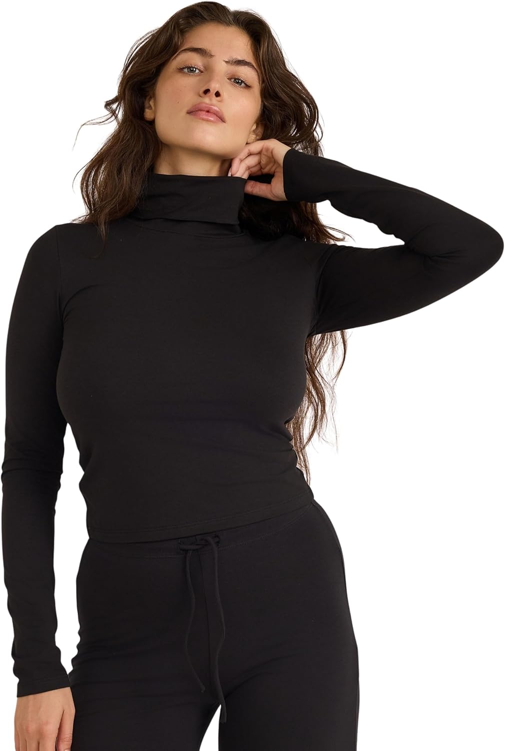 Organic Basics Womens Everyday Long Sleeve Turtleneck Shirt - Image 2