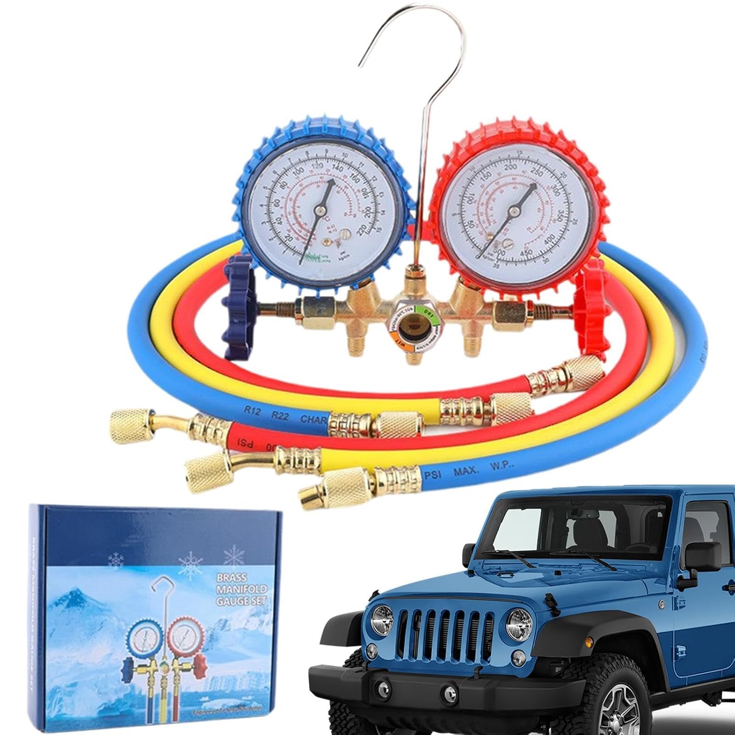 Auto AC Recharge Kit - Precision Gauge Convenient Complete R134A | AC Refrigerant Gauge Set,for Lovers Families Friends Women Men