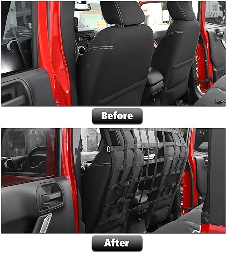 Miniatura 3 de Divisor de asiento trasero de automóvil, red de malla, organizador de maletero de aislamiento, red de carga, barrera para automóvil para Jeep