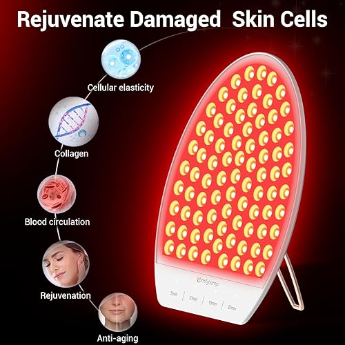 Miniatura 2 de Comfytemp Terapia de luz roja para cara, panel de terapia de luz roja infrarroja para belleza de la piel, antienvejecimiento, reduce las arrugas,