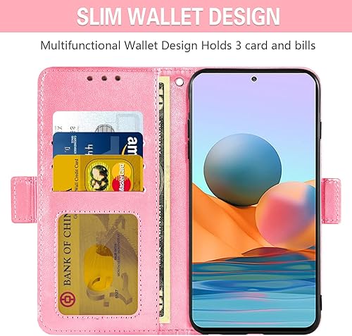 Miniatura 3 de Asuwish Compatible con Xiaomi Redmi Note 10 Pro Wallet Case Protector de pantalla de vidrio templado, soporte para tarjeta de crédito, correa de