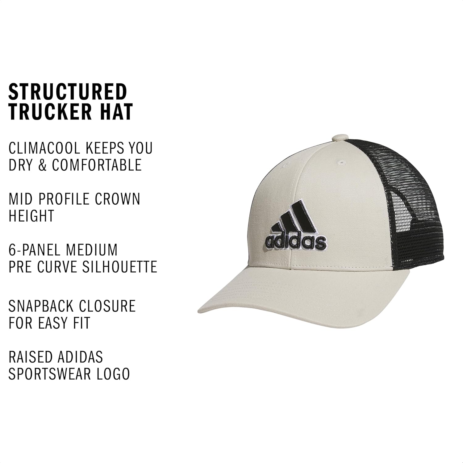 adidas Unisex Trucker Hat – Sport Snapback Cap