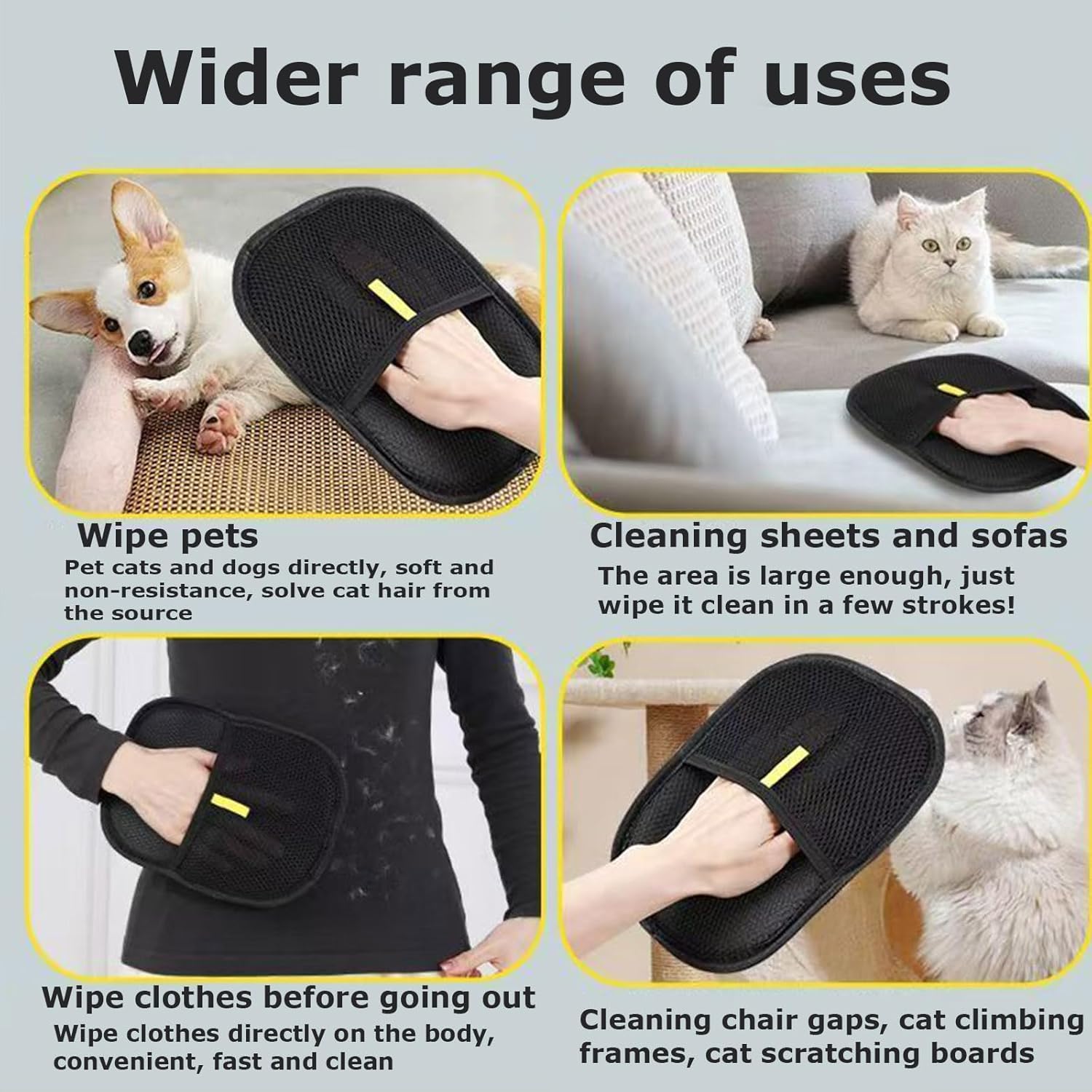 Kivori Pet Grooming Gloves, Kivori Electrostatic Gloves Pet Hair, Dual-Sided Grooming Glove for Dogs & Cats, Reusable Pet Hair Removal Glove for Furniture, Clothes & Car Seats (1 PCS) - Image 7