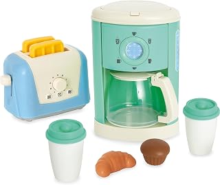 Casdon 66050 Breakfast Takeaway Set | Toy Coffee Maker & Toaster for Children Aged 3 Years & Up | Pop Up Toast Included